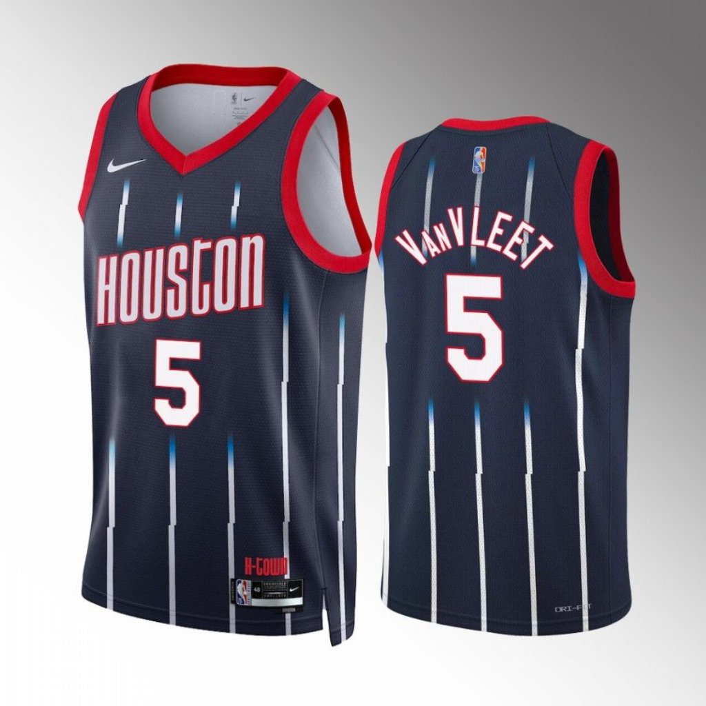 Houston Rockets Fred Vanvleet Navy City Jersey